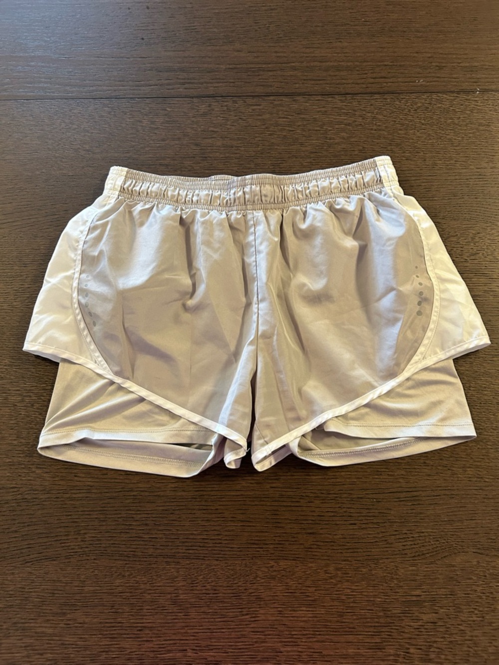 NYL Women’s Gray Athletic Sport Shorts 2 In 1 Size Medium W Elastic Waist